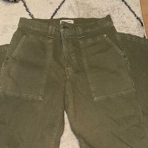 Madewell Olive Wide Leg Jeans